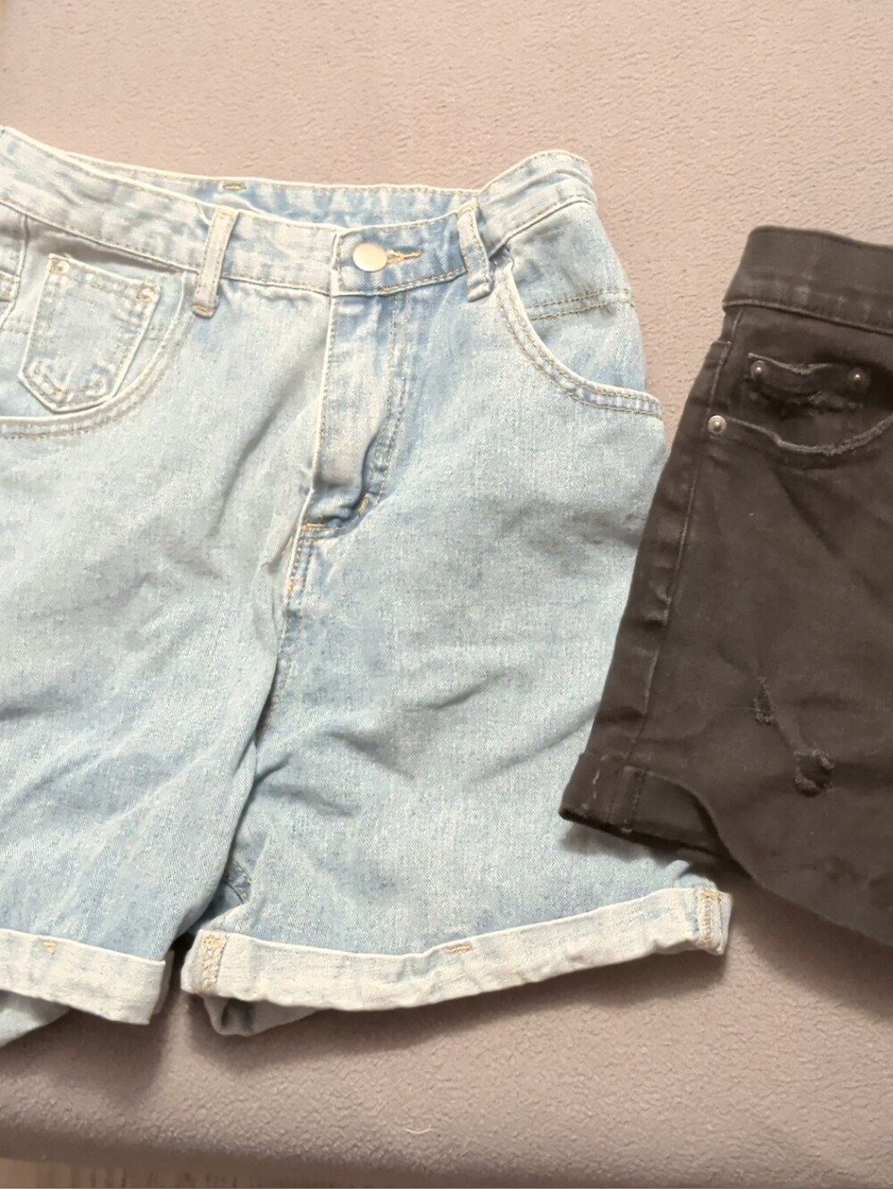 Ardene Black High-Rise Denim Shorts